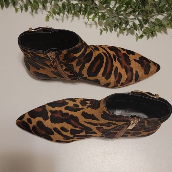 Sole Society Keema Fur Leopard Print Booties - Picture 12 of 13